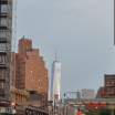 new World Trade Center tower in the distance (silver)